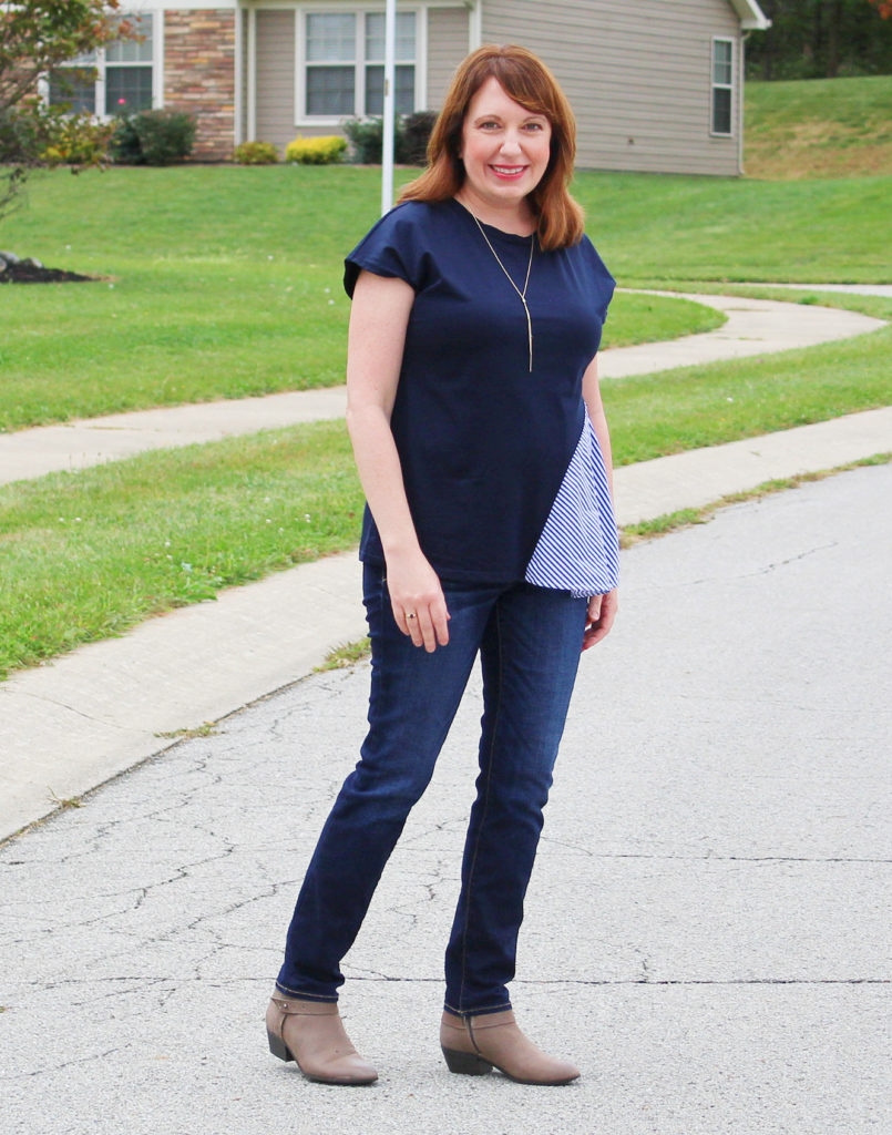 Side-Drape Tee and Jeans - Dressed in Faith