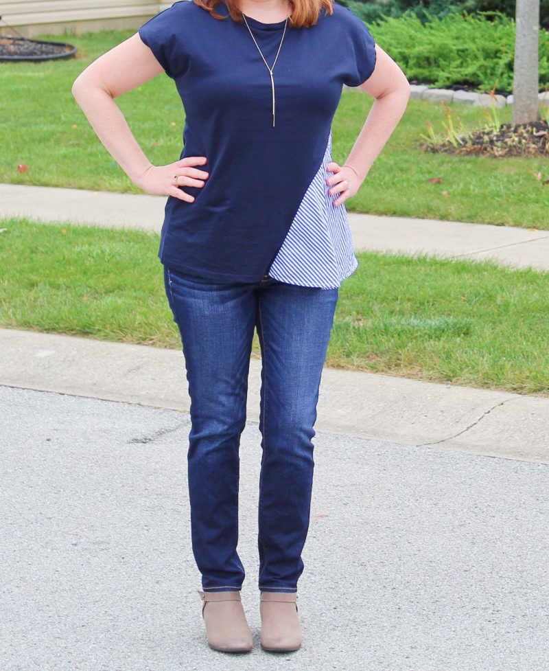 Side-Drape Tee and Jeans - Dressed in Faith