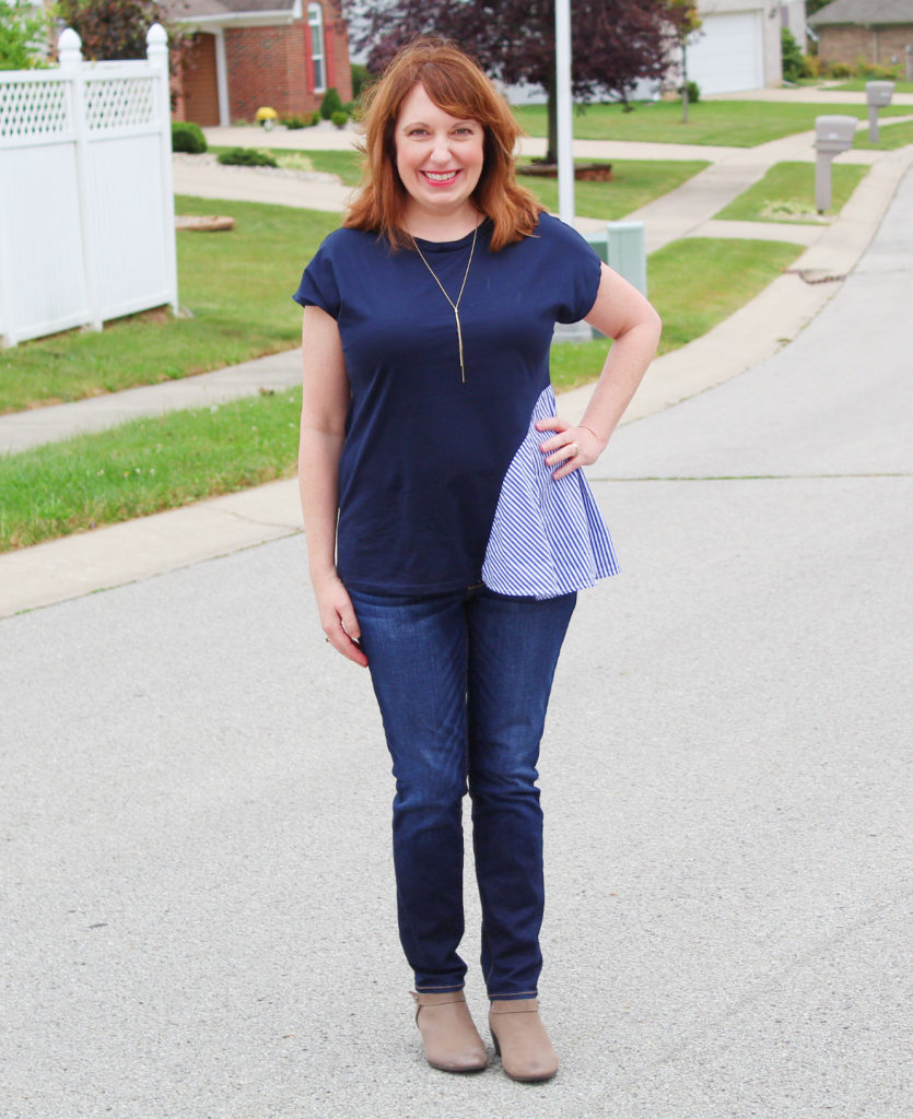 Side-Drape Tee and Jeans - Dressed in Faith