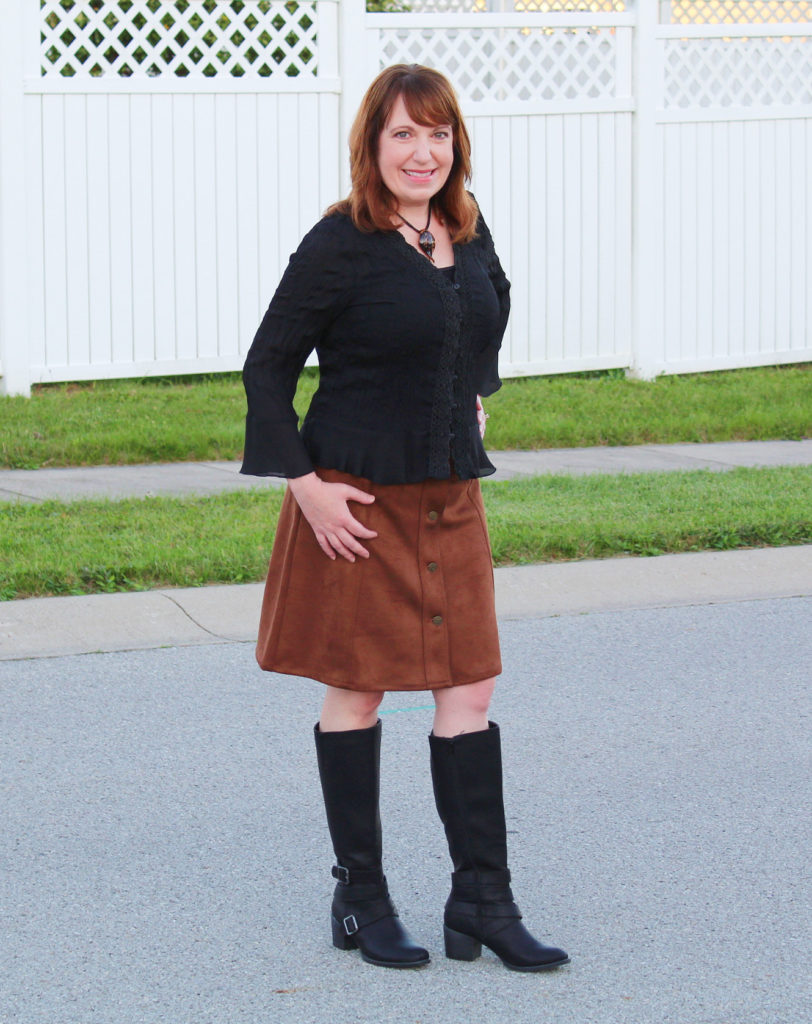 Suede Skirt And Boots – Dressed In Faith