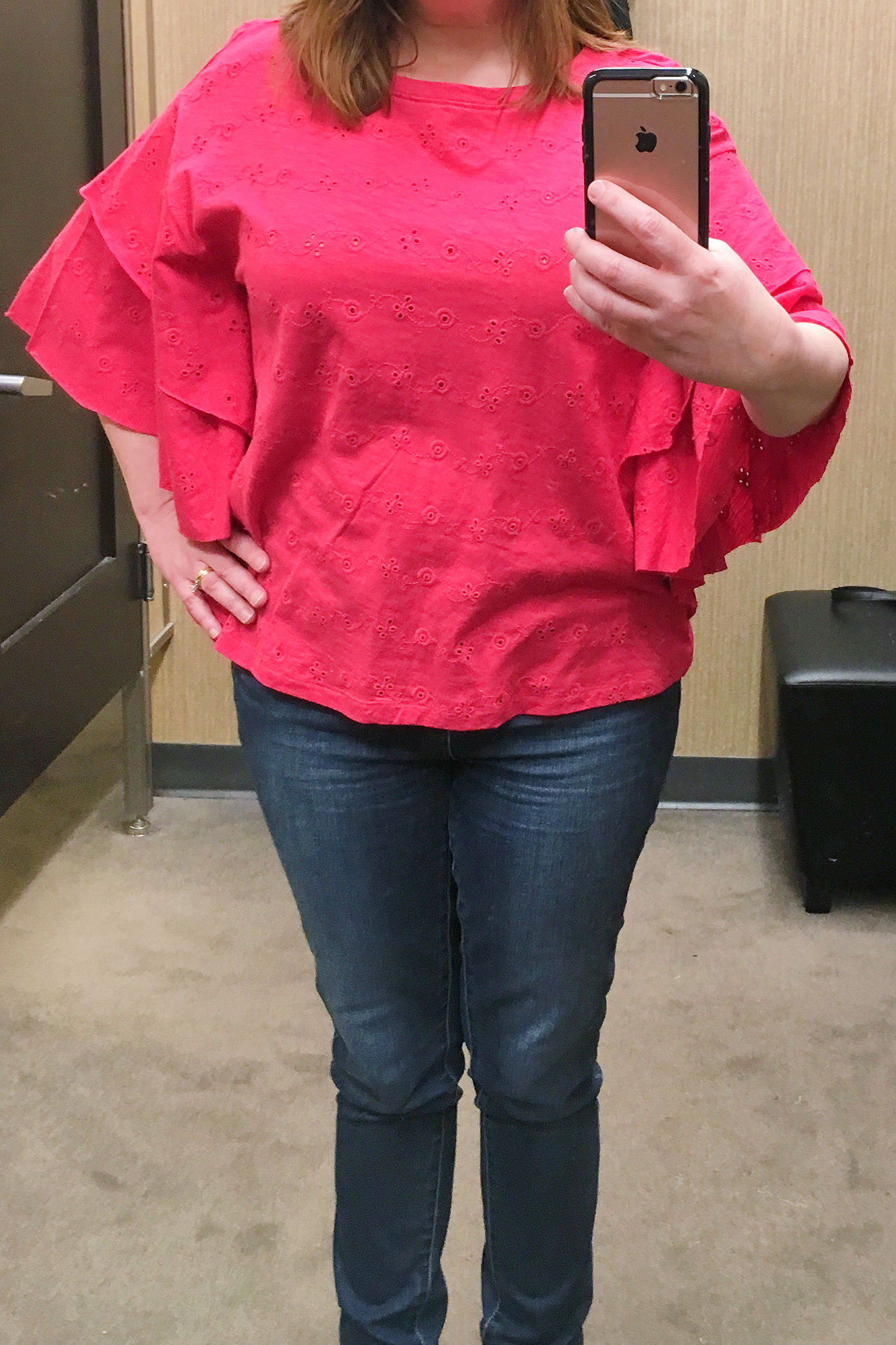 Dressing Room Diaries/Pink Ruffle Sleeved Top/Spring Fashion