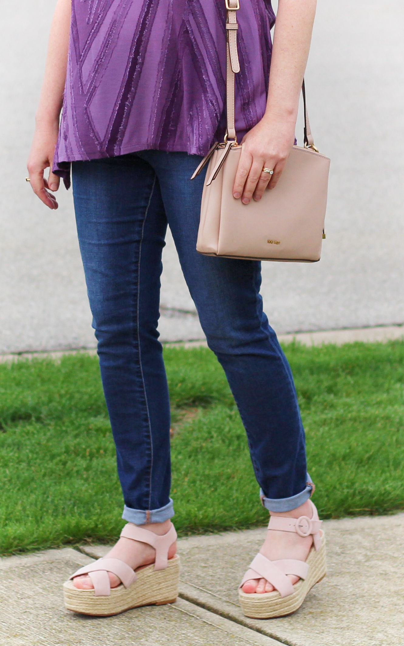 Blush Handbag Outfit/Blush Shoes/Spring Fashion