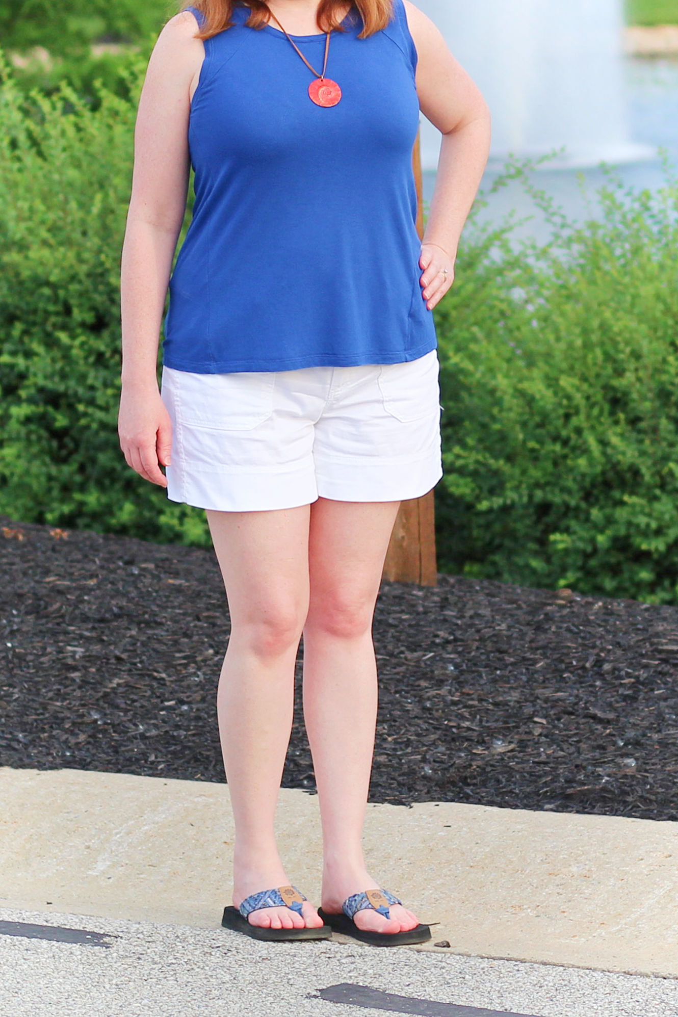 Blue Tank And White Shorts 