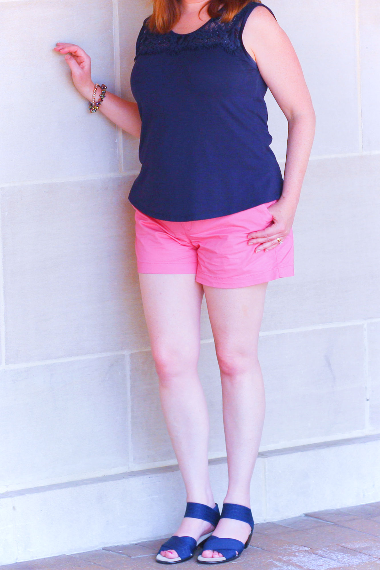 Navy Blue And Pink #fashionover40 #summeroutfits