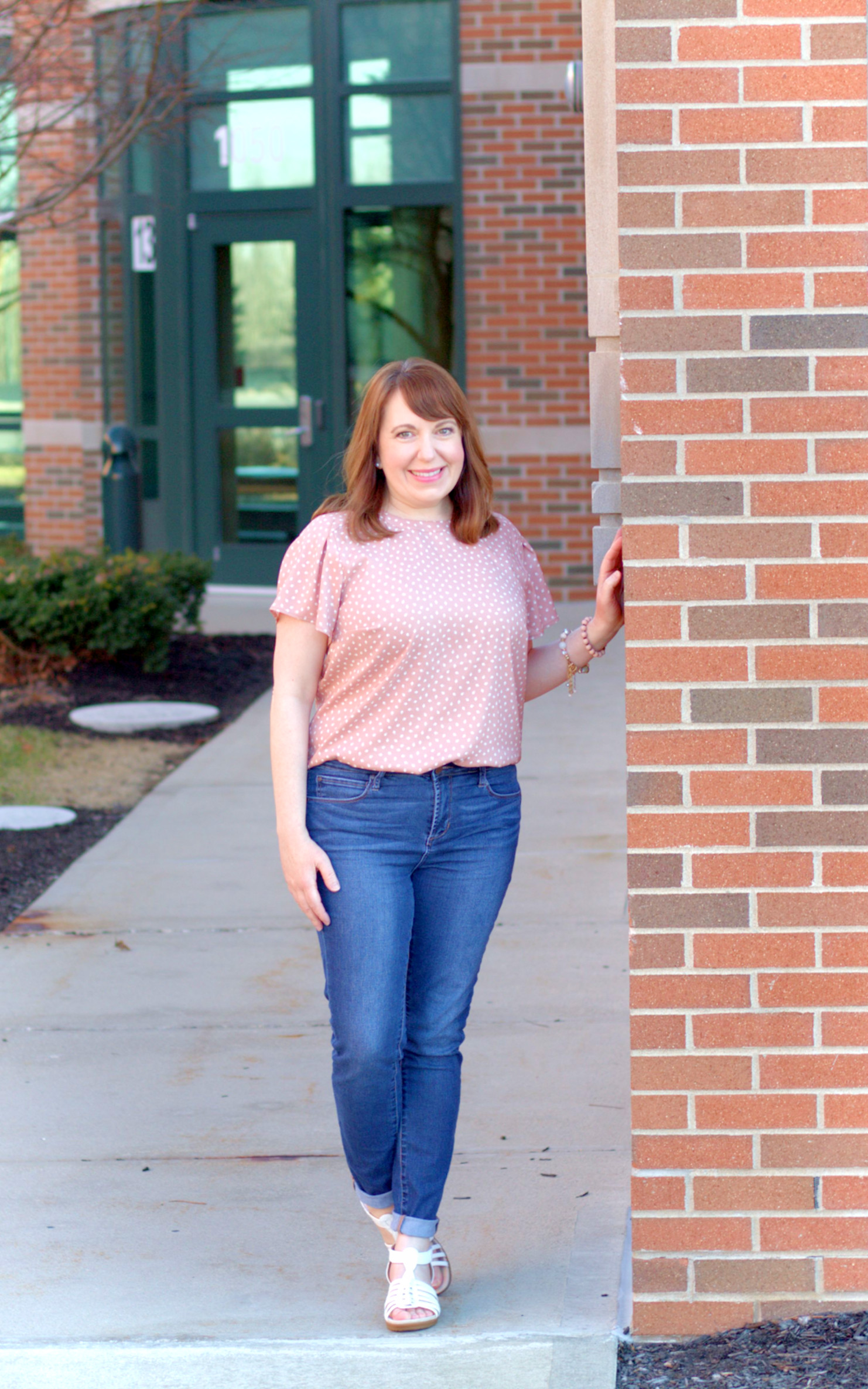 Sprin Outfit With Ann Taylor Top And Articles Odf Society Jeans