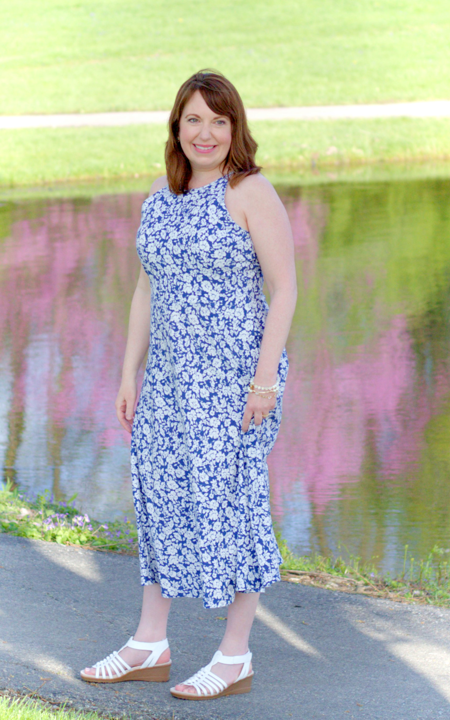 Blue Floral Dress – Dressed in Faith