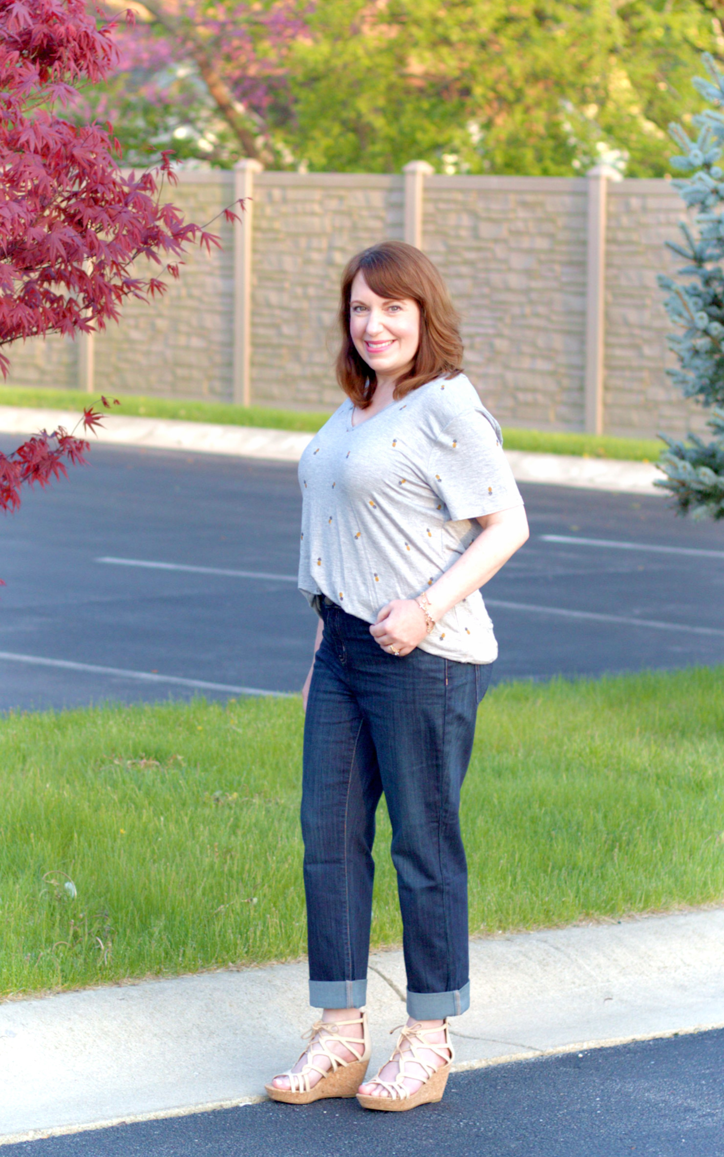 Jeans and store wedge sandals