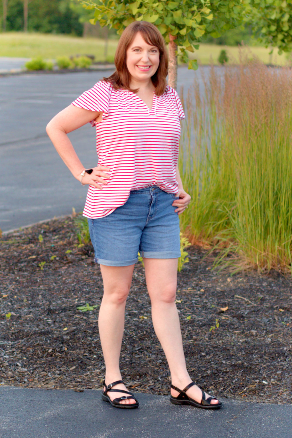 Red & White Stripe Top – Dressed in Faith