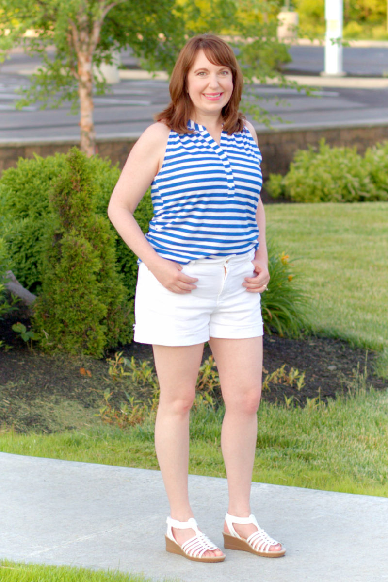 Stripe Henley Tank Top - Dressed in Faith