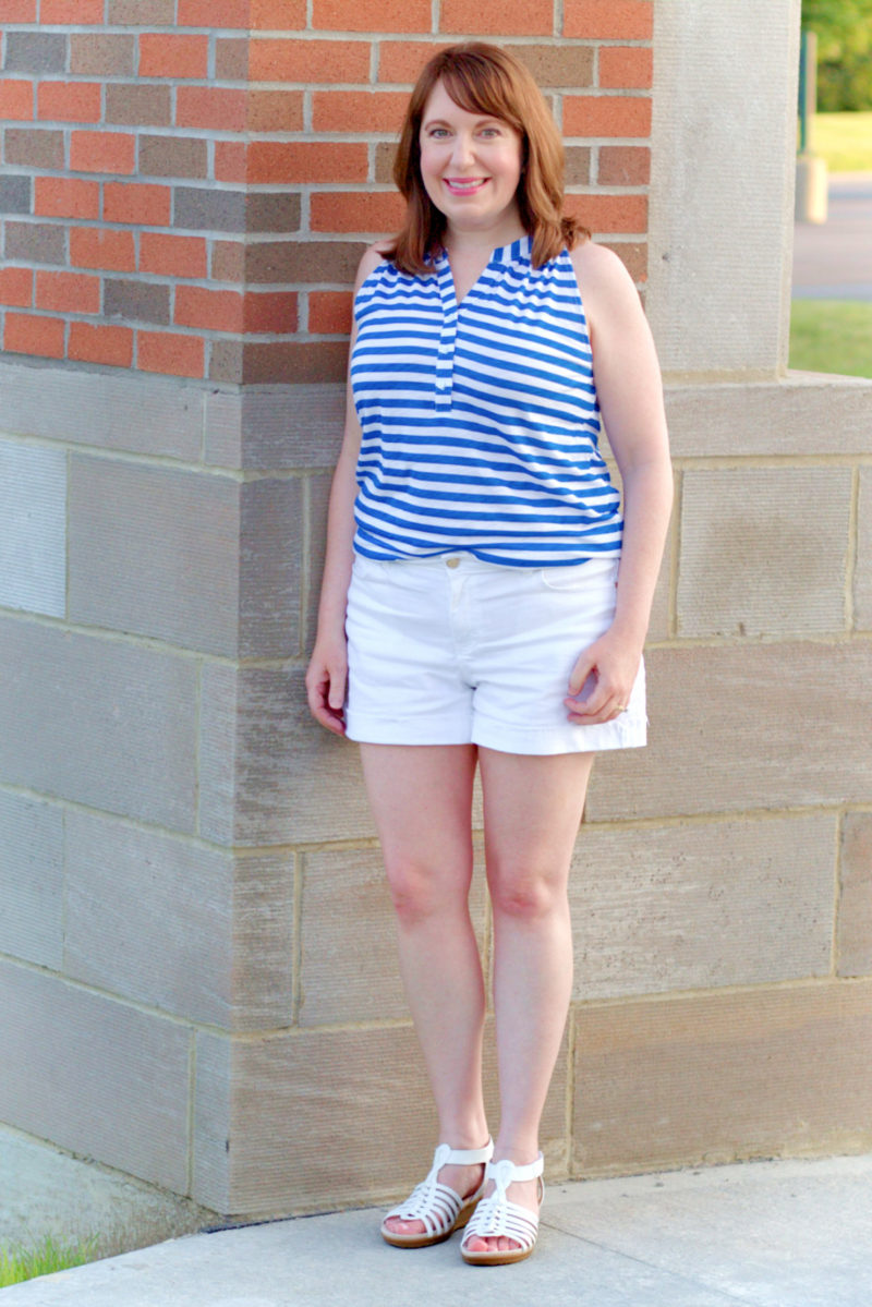 Stripe Henley Tank Top - Dressed in Faith