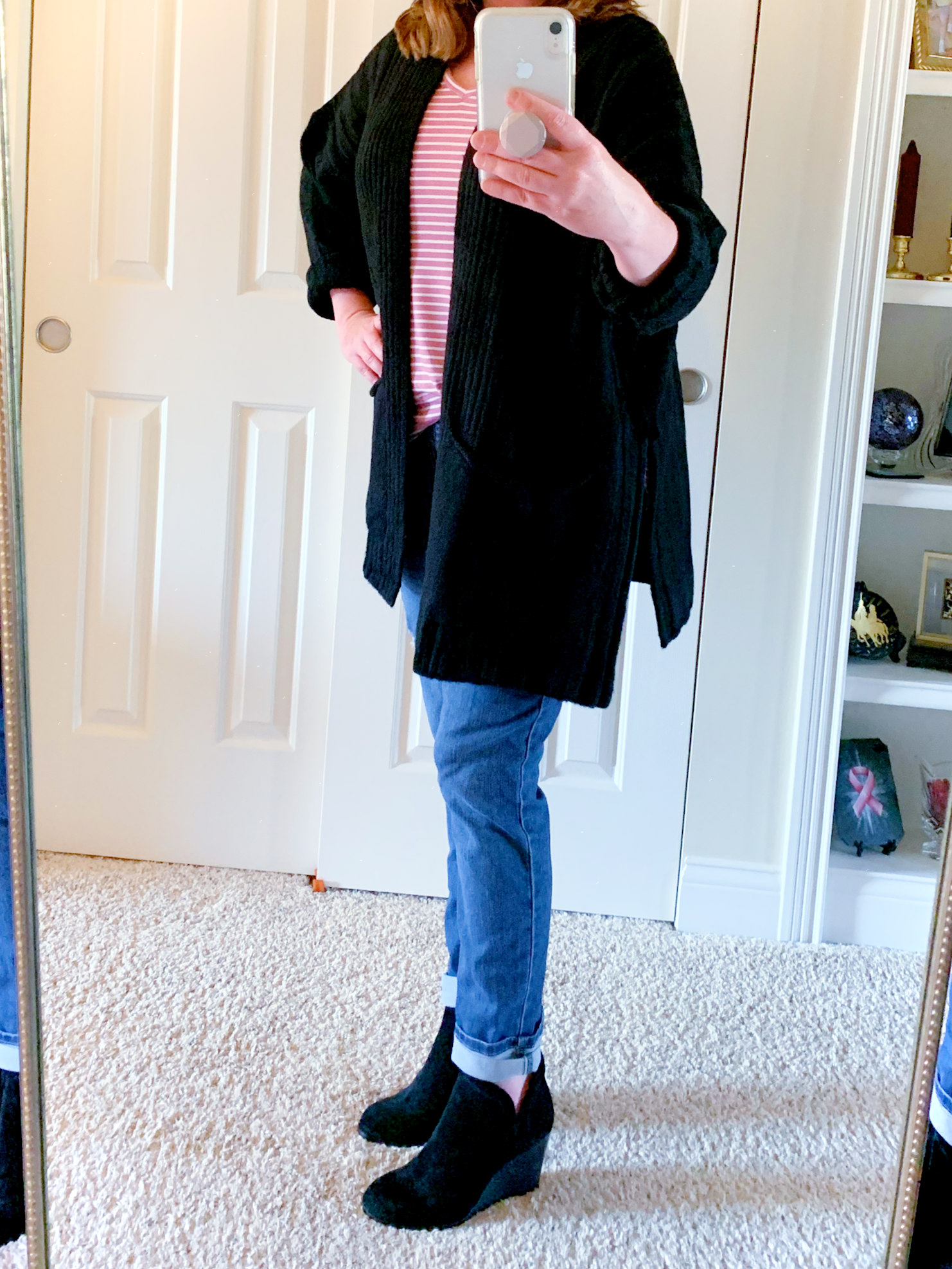 Topshop Cardigan, Lucky Brand Black Booties