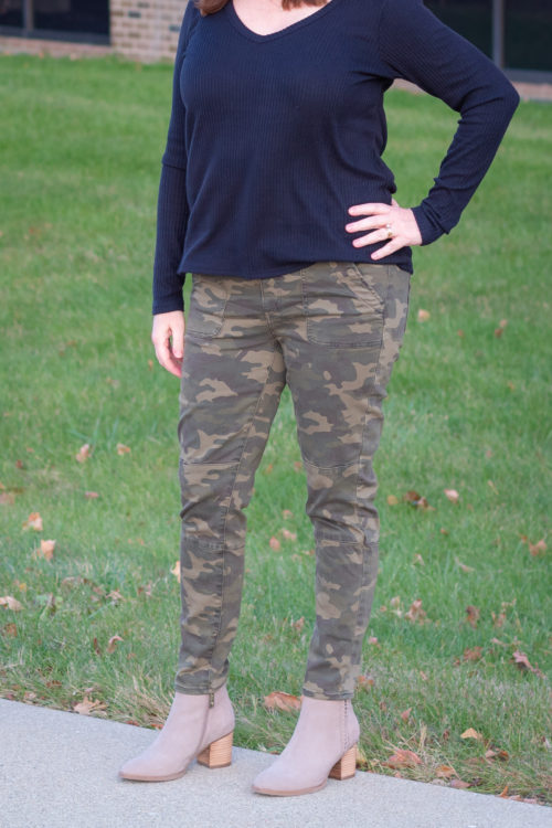 Black Top + Camo Pants – Dressed in Faith