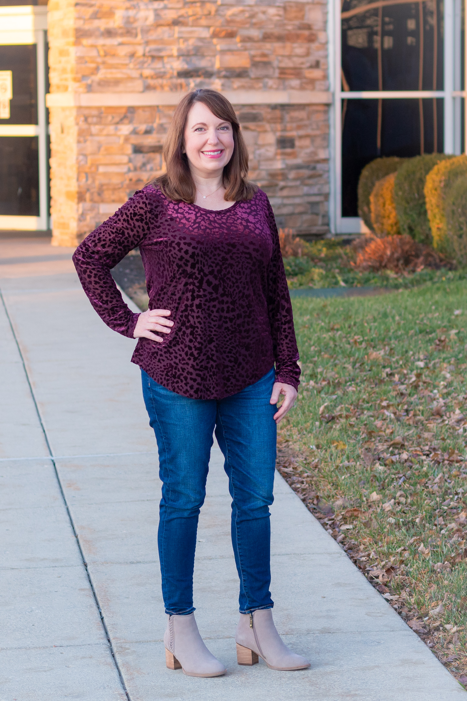 The Holiday Red Burnout Velvet Top