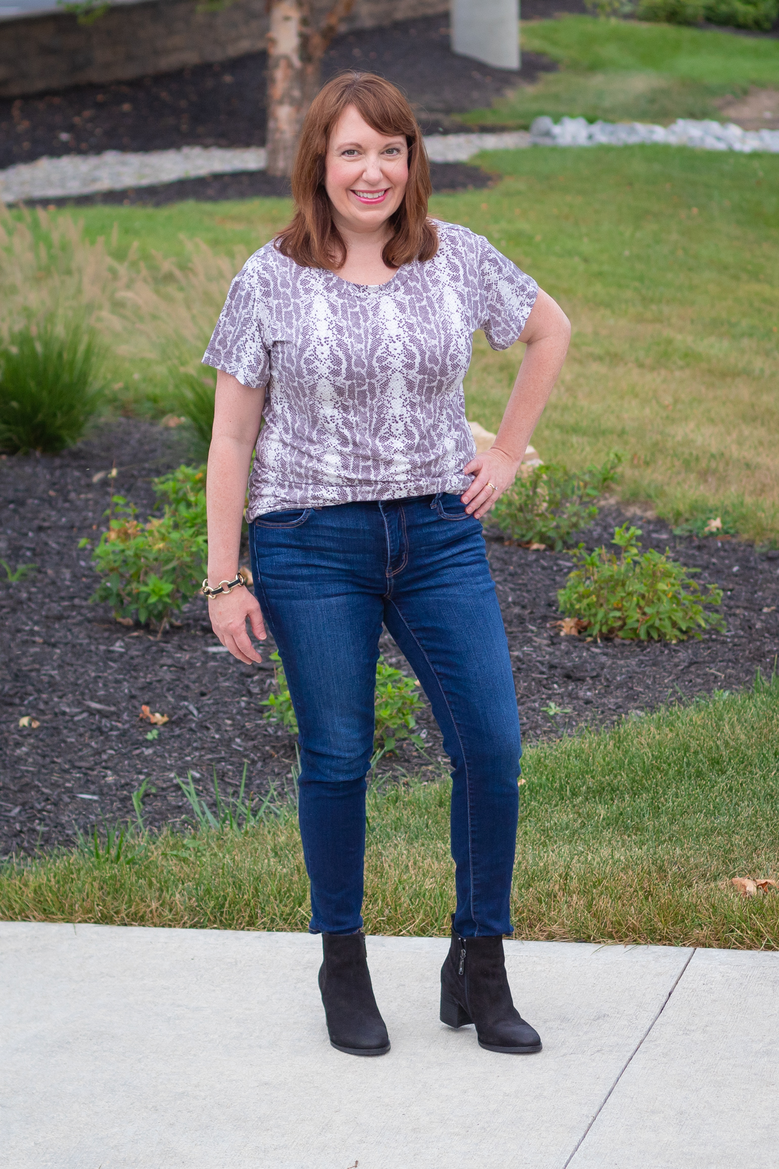 Snakeskin Tee & Black Booties