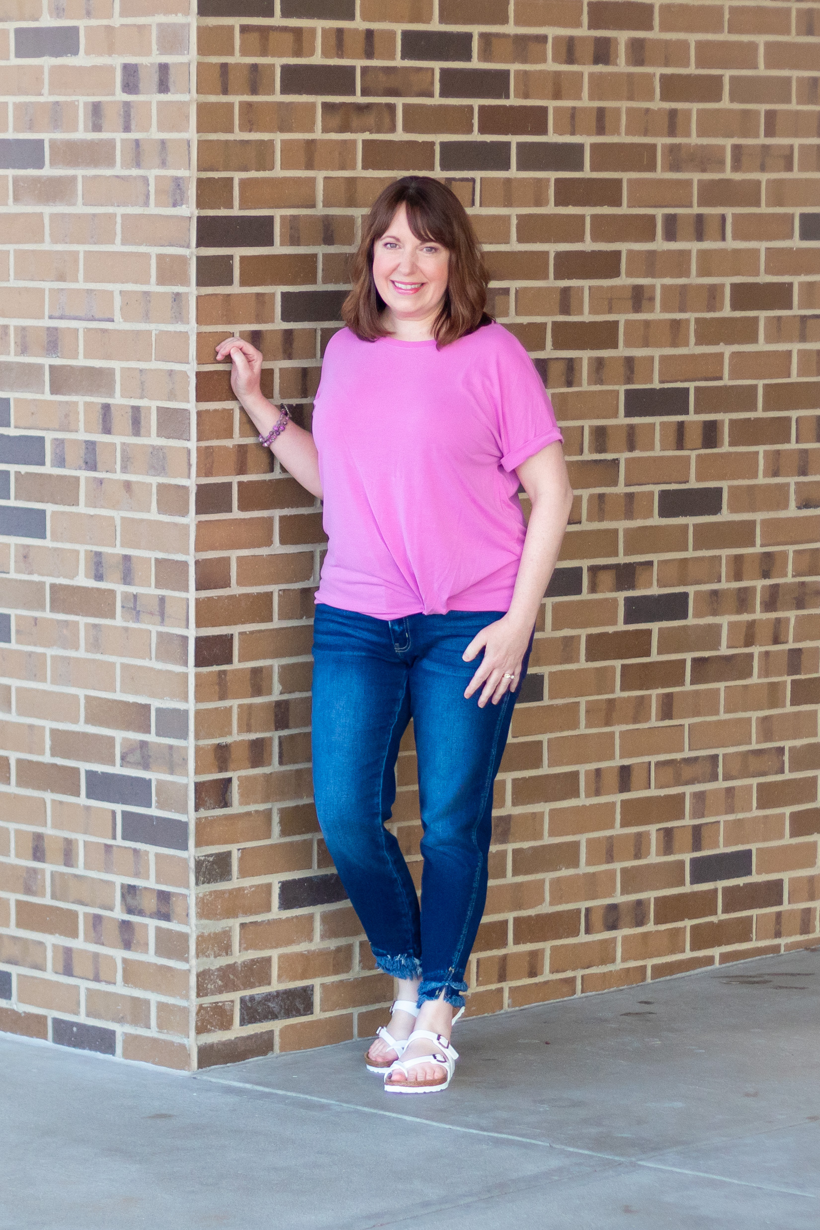 Pink Twist Top Outfit