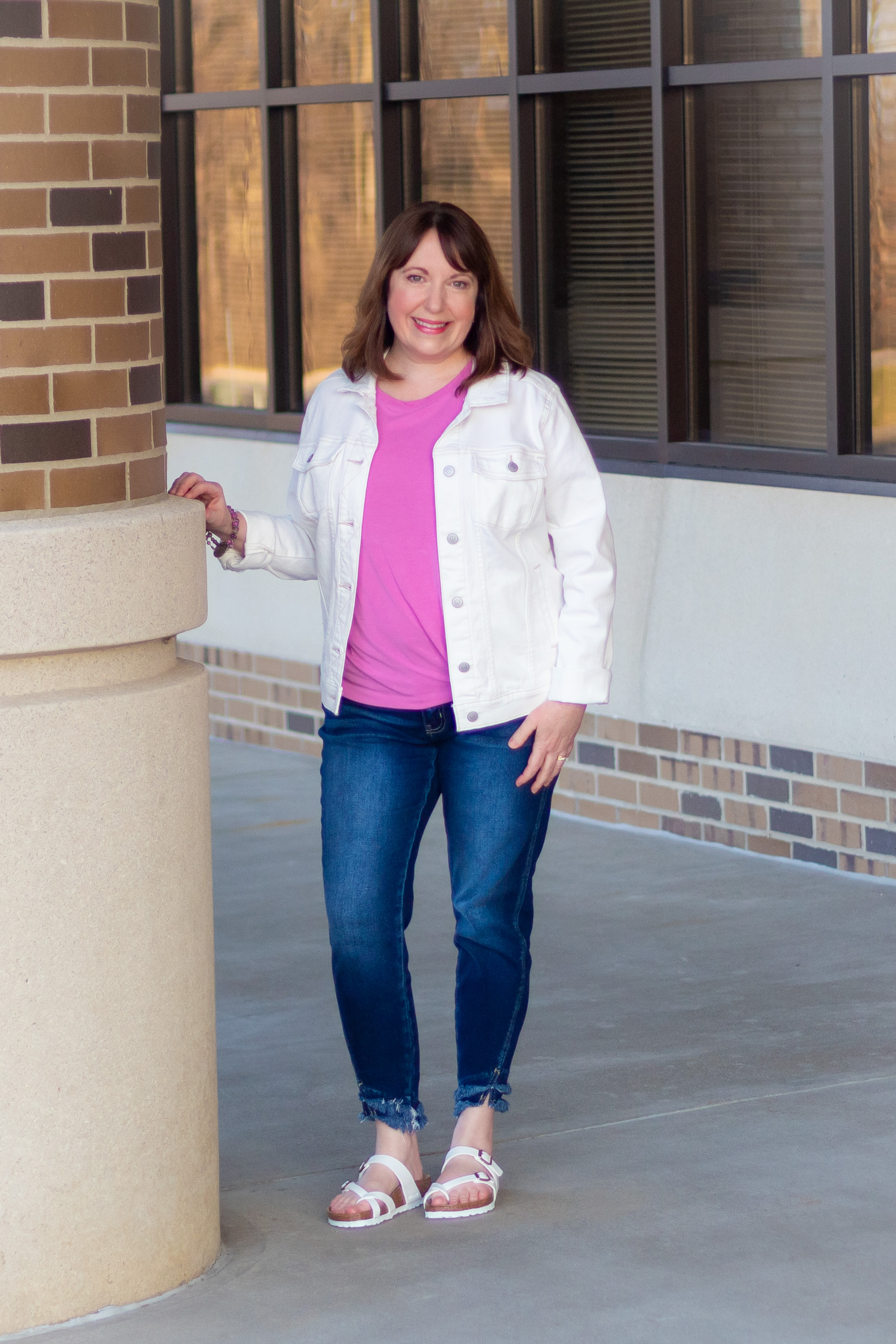 Spring Outfit Featuring Pink Twist Top