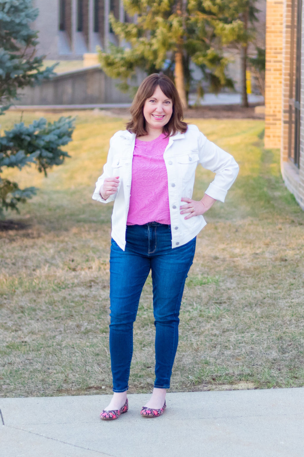 White Denim Jacket Dressed in Faith