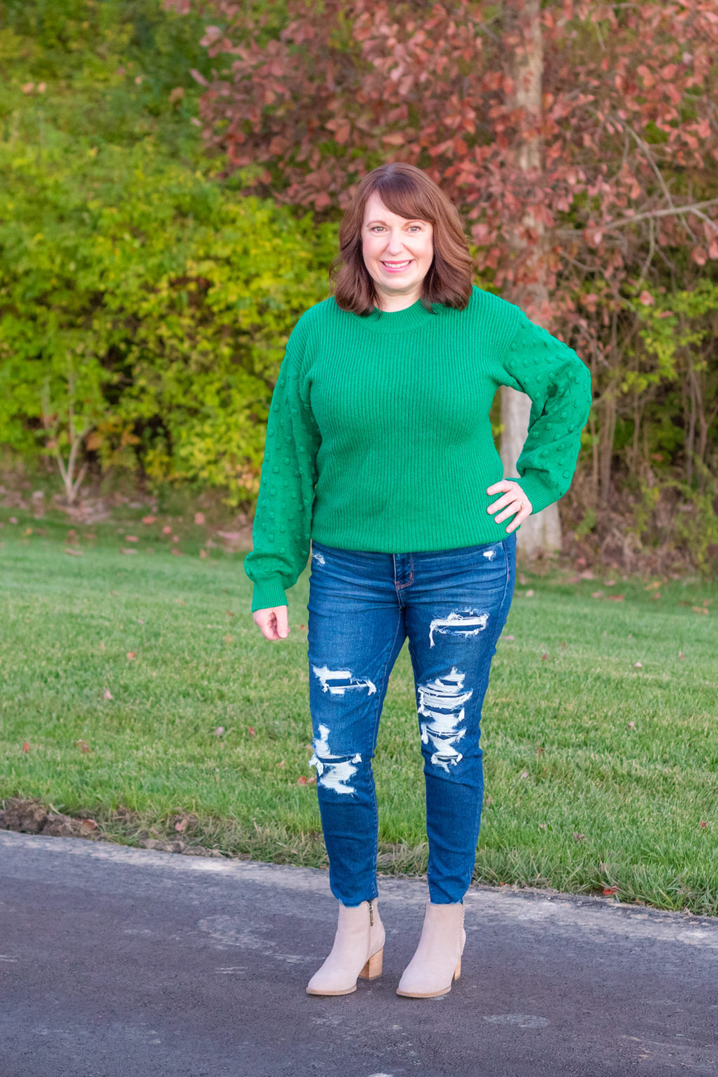 Puff Sleeve Bobble Sweater – Dressed in Faith