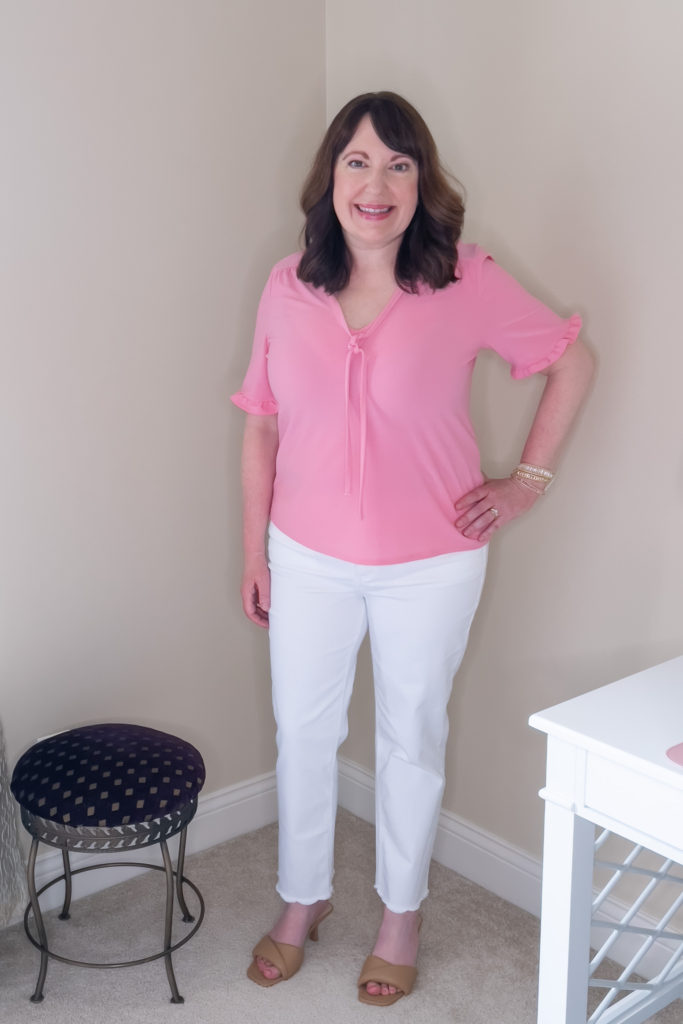 White Jeans Try-On Session – Dressed in Faith